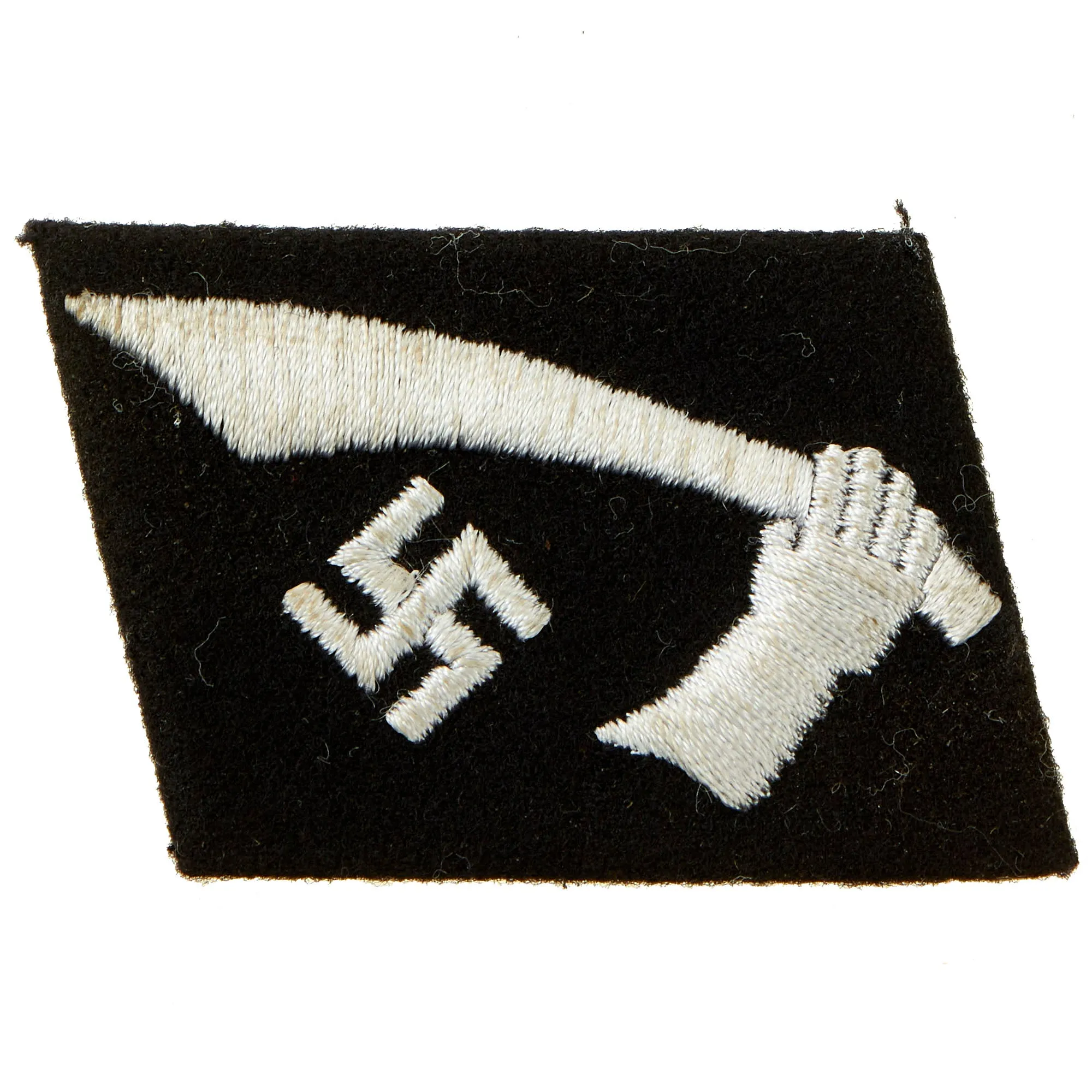 Original German WWII Croatian 13th Waffen SS Mountain Division "Handschar" Collar Tab with Croatian Vol. Sleeve Shield - Unissued