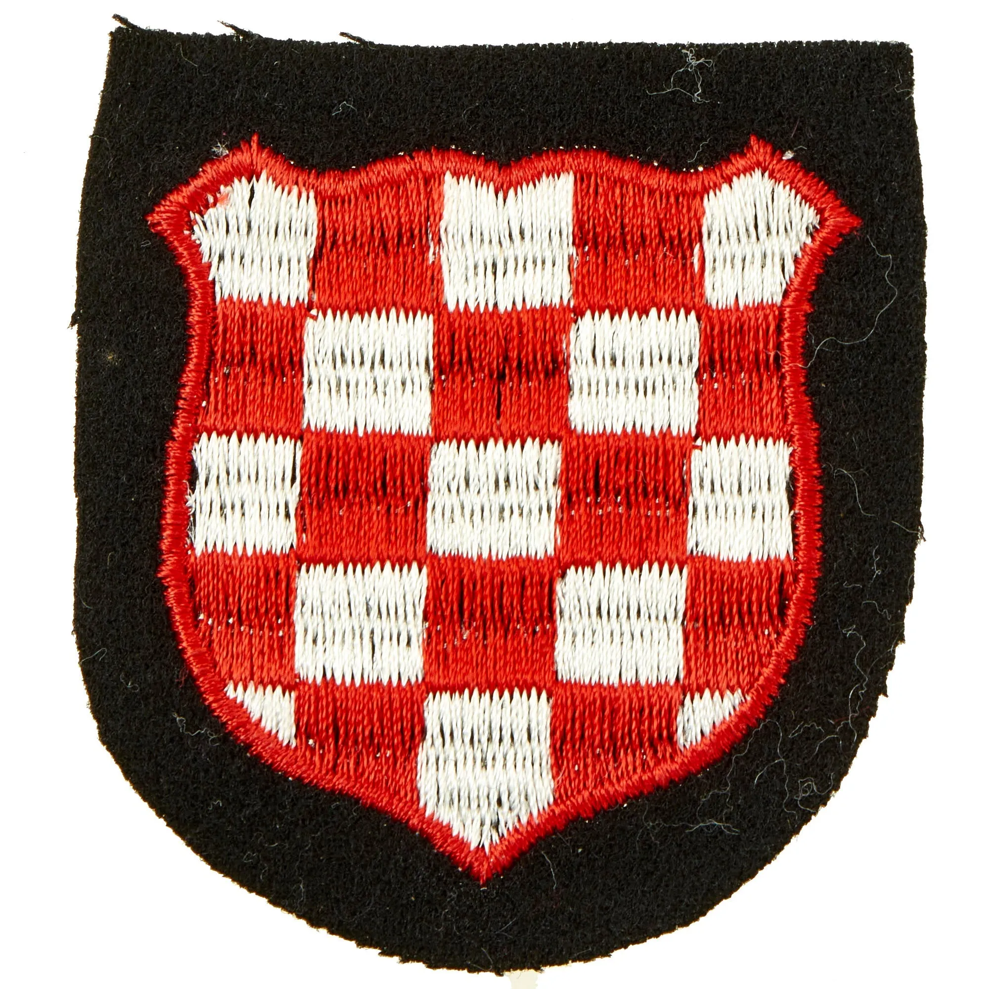 Original German WWII Croatian 13th Waffen SS Mountain Division "Handschar" Collar Tab with Croatian Vol. Sleeve Shield - Unissued