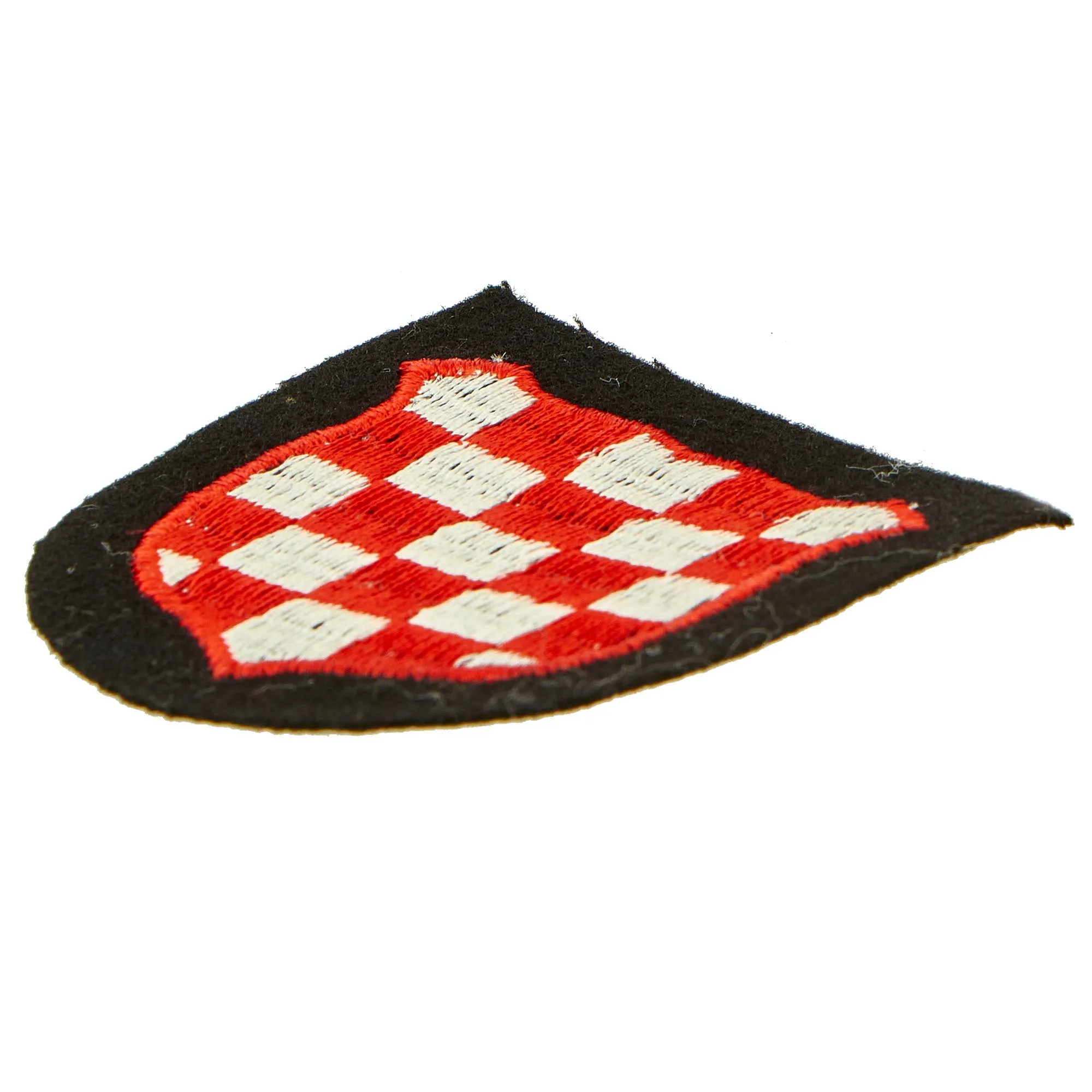 Original German WWII Croatian 13th Waffen SS Mountain Division "Handschar" Collar Tab with Croatian Vol. Sleeve Shield - Unissued