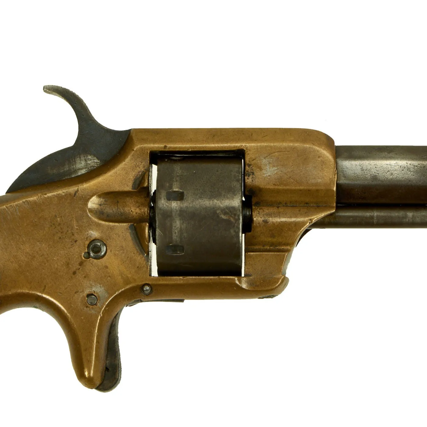 Original U.S. Whitneyville Armory No.1 Rimfire .22cal Brass Frame Single Action Revolver Serial 1418 c.1872