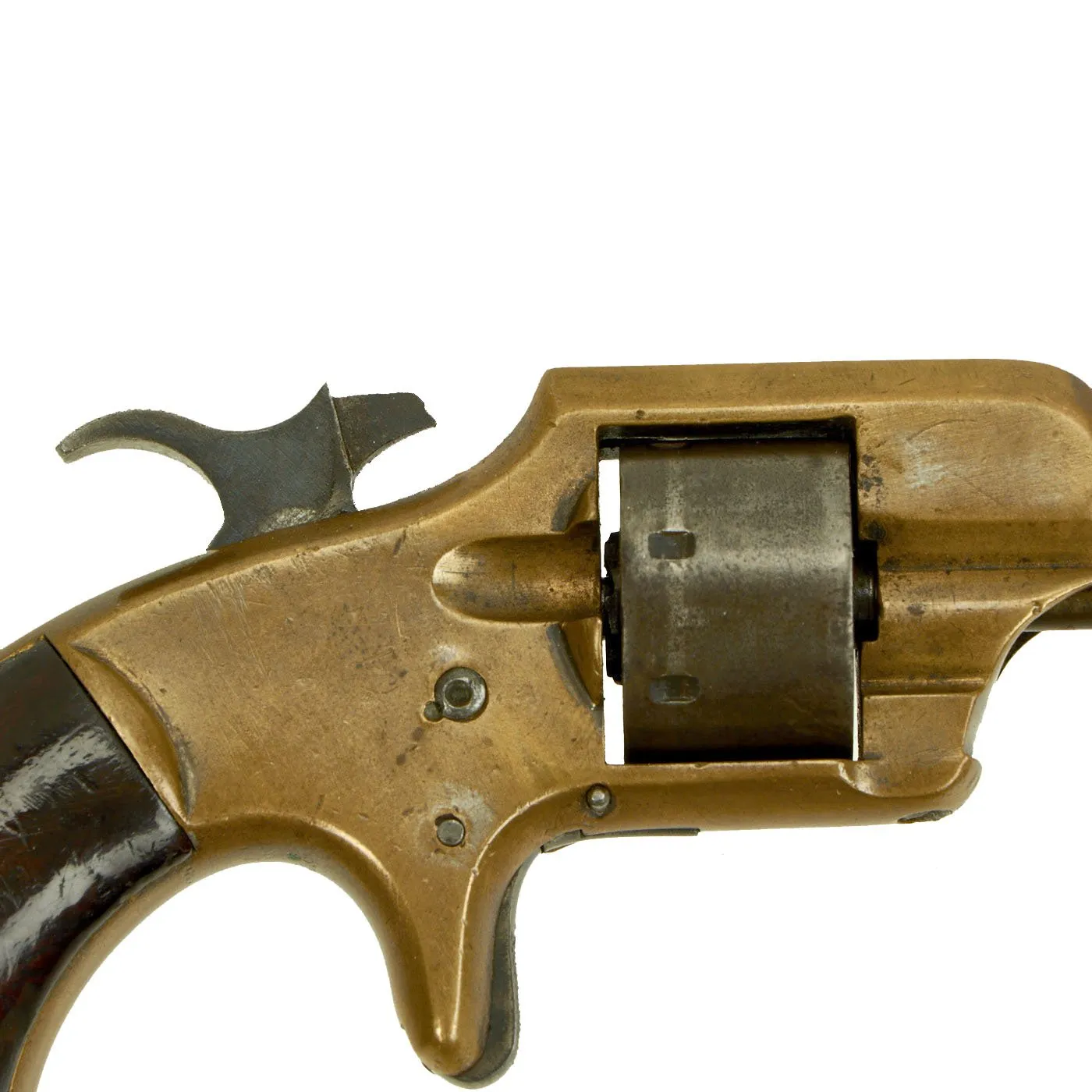 Original U.S. Whitneyville Armory No.1 Rimfire .22cal Brass Frame Single Action Revolver Serial 1418 c.1872