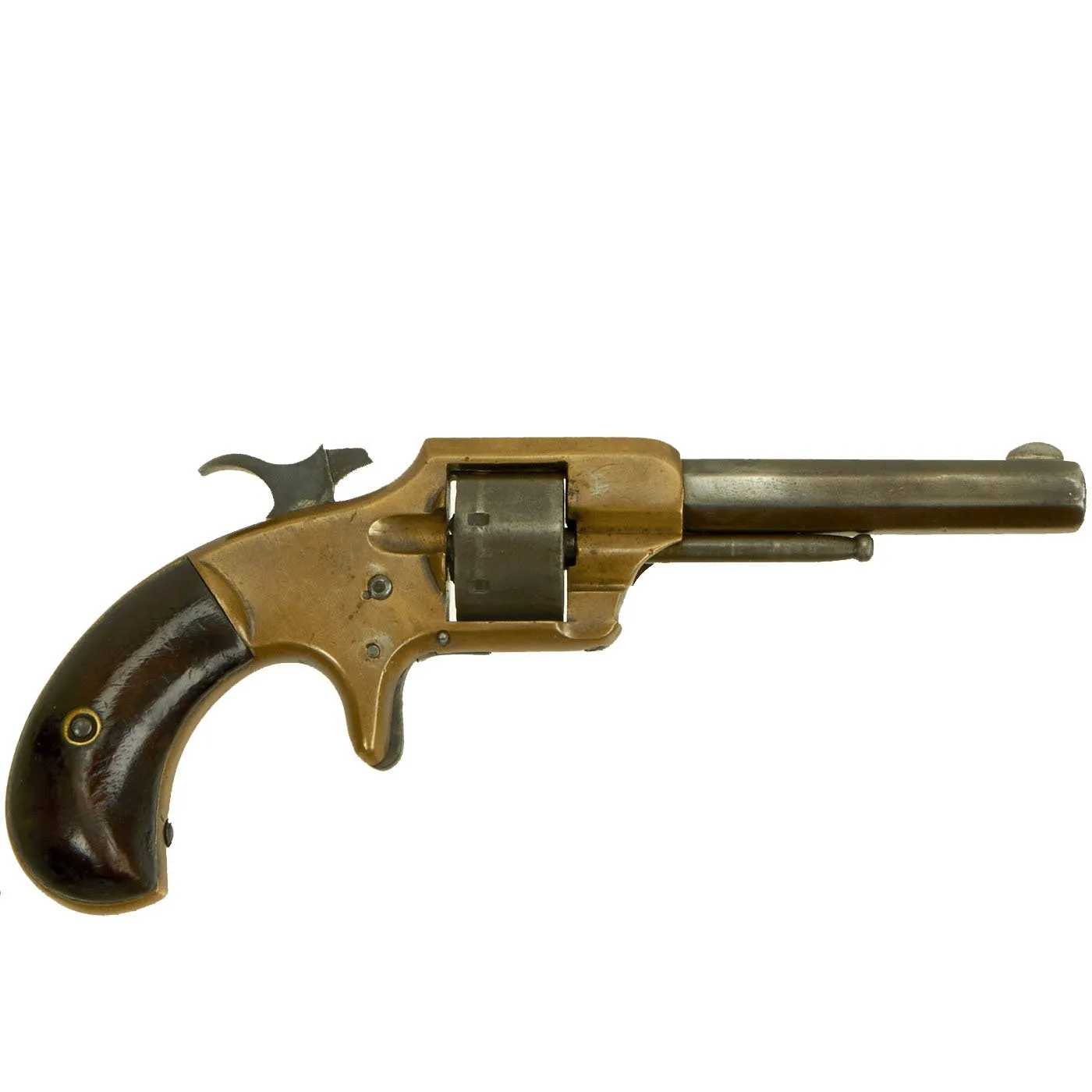 Original U.S. Whitneyville Armory No.1 Rimfire .22cal Brass Frame Single Action Revolver Serial 1418 c.1872