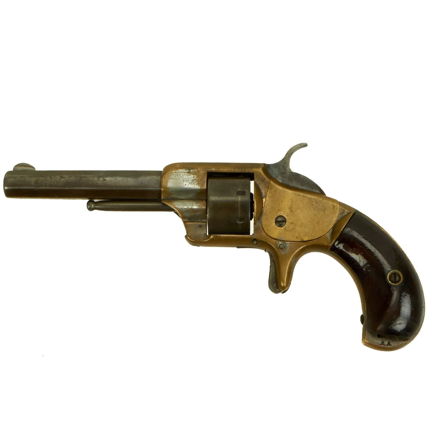 Original U.S. Whitneyville Armory No.1 Rimfire .22cal Brass Frame Single Action Revolver Serial 1418 c.1872