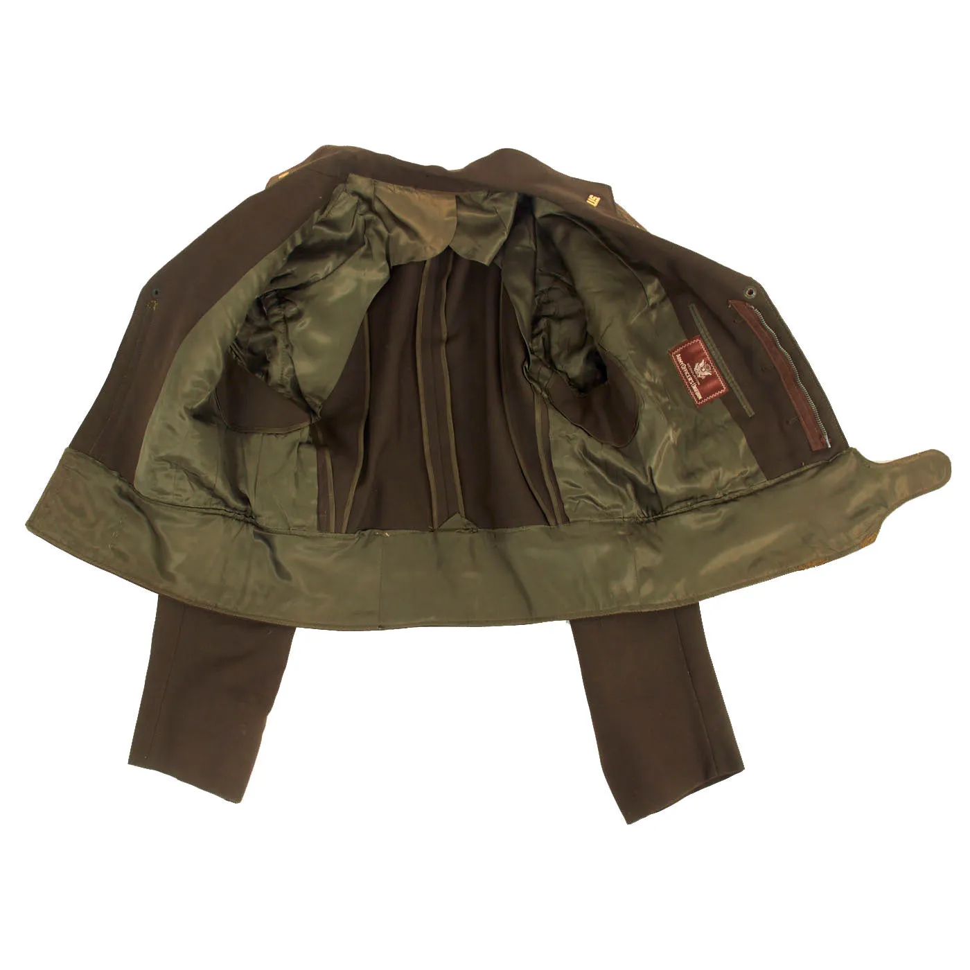 Original U.S. WWII Army Air Corps Aircraft Observer Named Custom Tailored Ike Jacket With English Made Bullion Patch and Peaked Visor - 1st Lieutenant Hauck