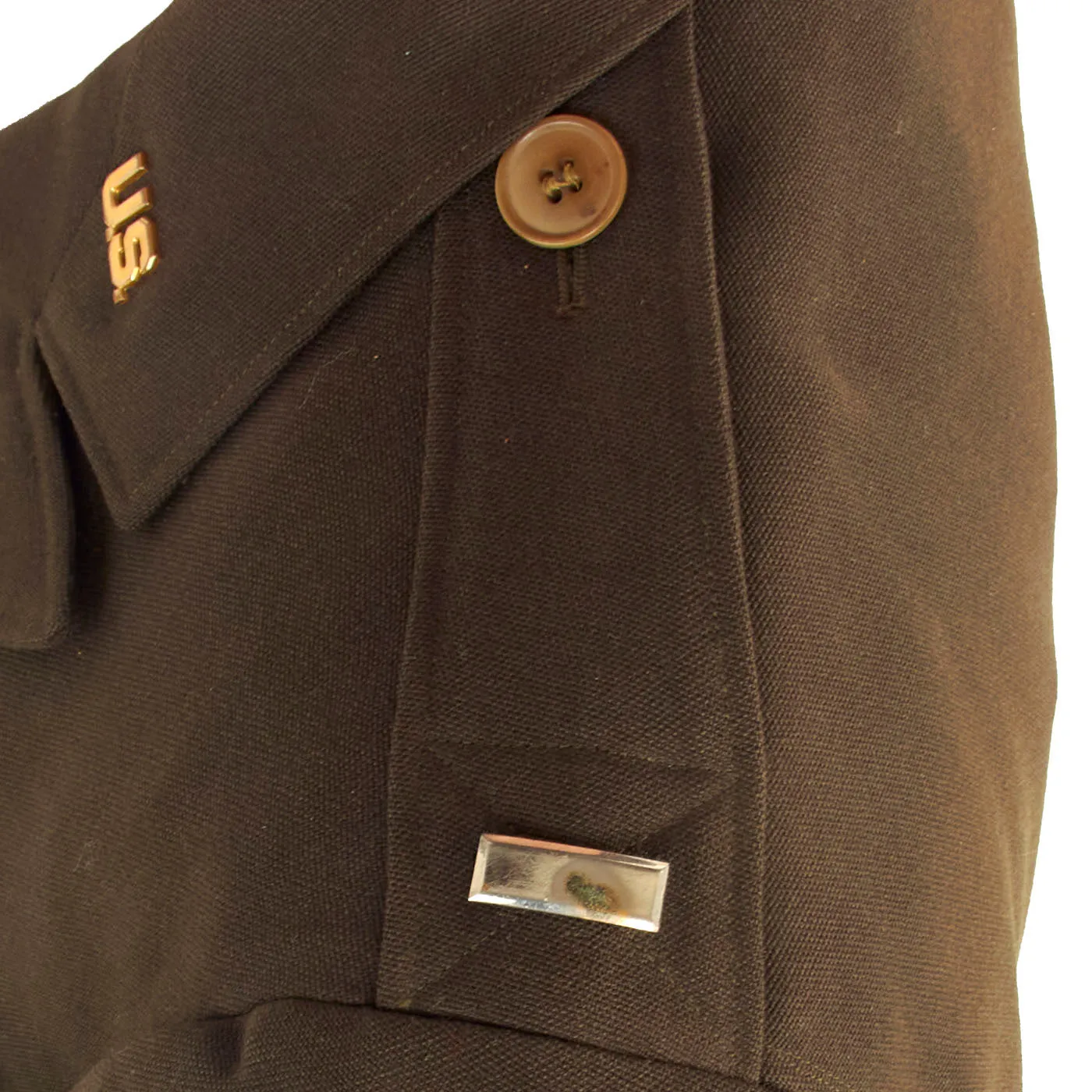 Original U.S. WWII Army Air Corps Aircraft Observer Named Custom Tailored Ike Jacket With English Made Bullion Patch and Peaked Visor - 1st Lieutenant Hauck