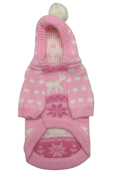 Petstop Dog Jumper - Snowflake Pink