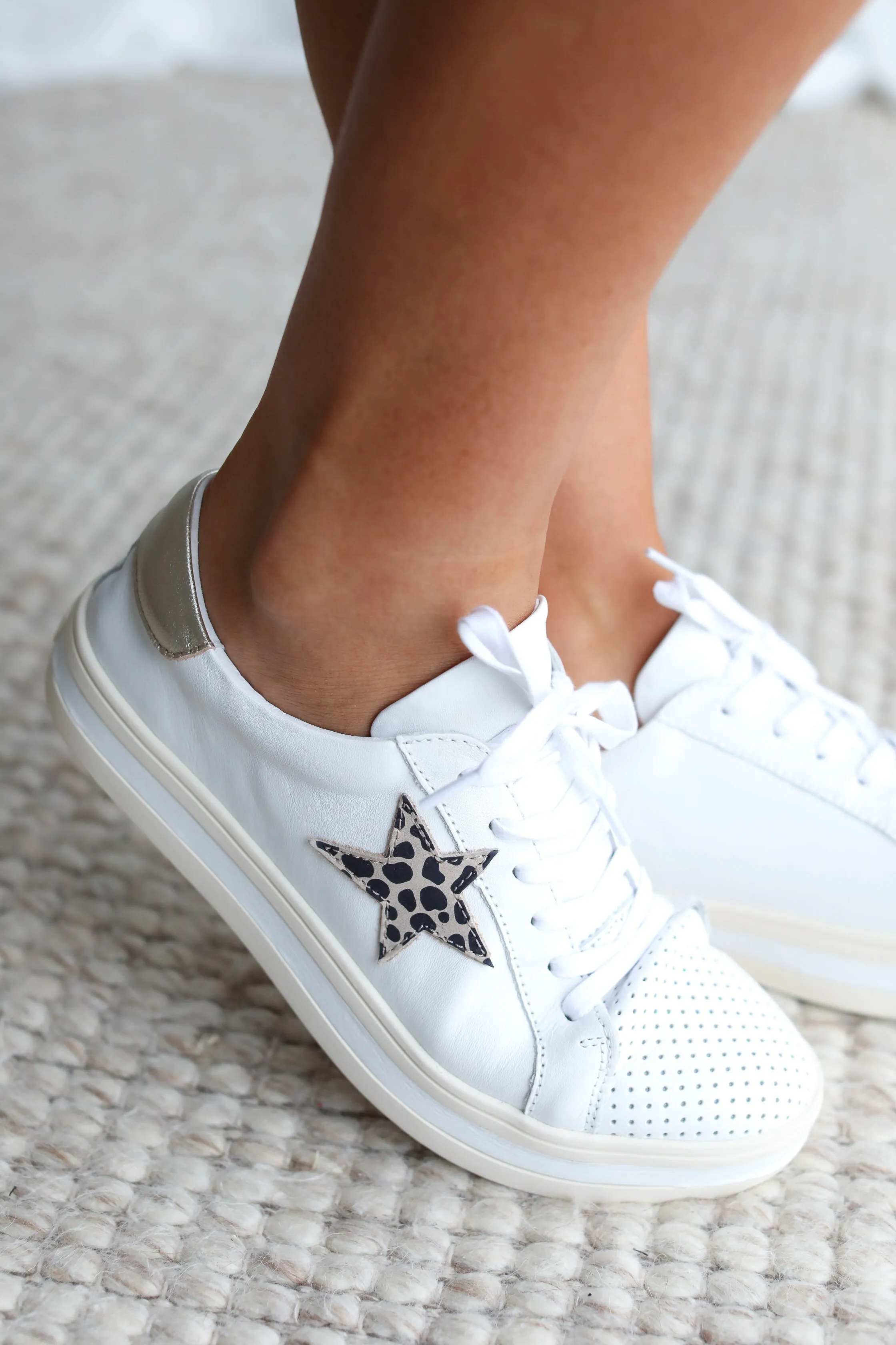 PIXIE SNEAKER - White/Brown Animal