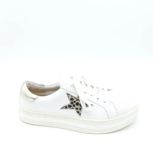 PIXIE SNEAKER - White/Brown Animal