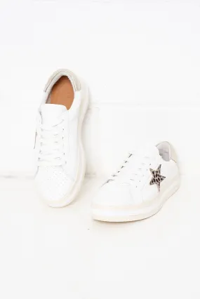 PIXIE SNEAKER - White/Brown Animal