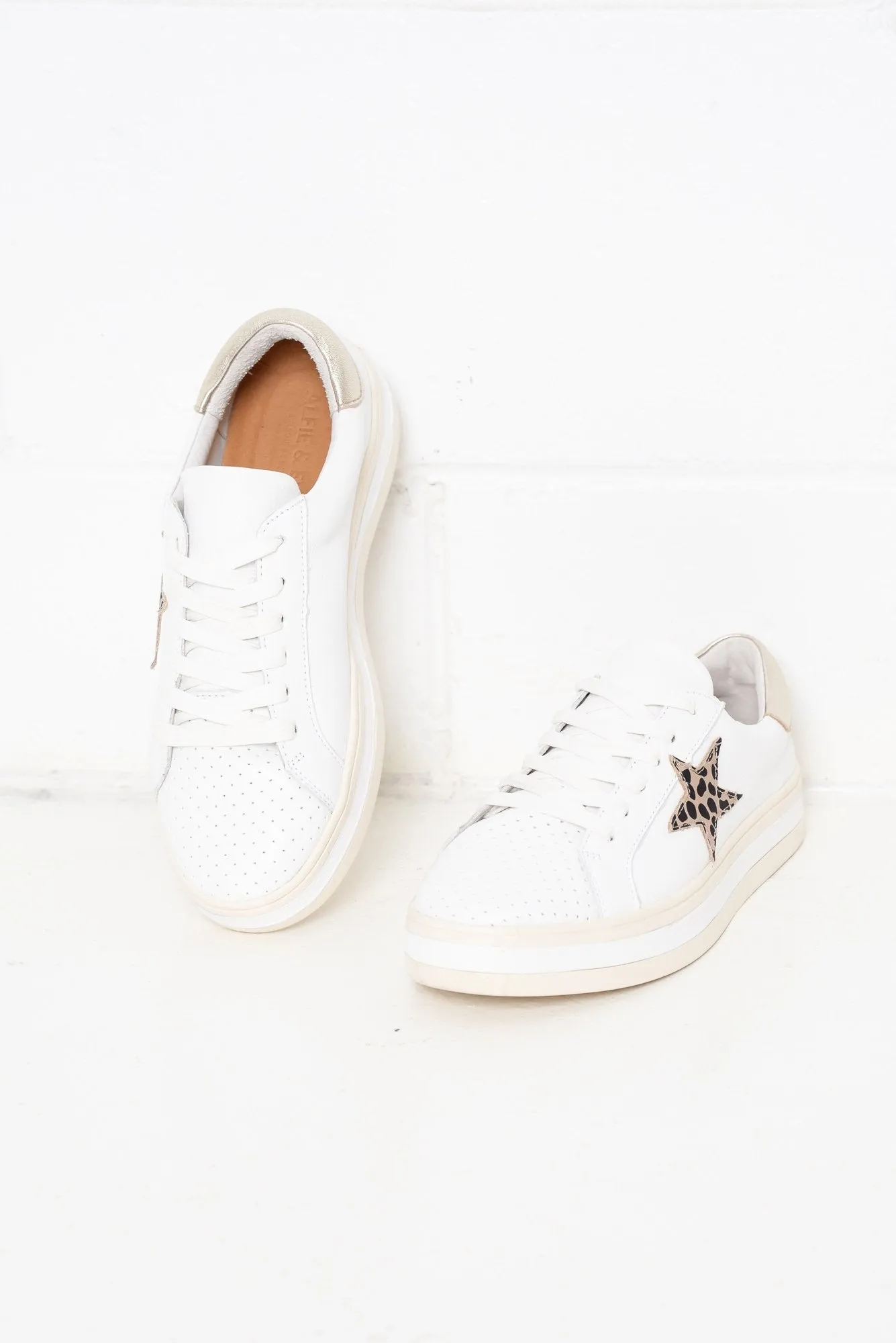 PIXIE SNEAKER - White/Brown Animal