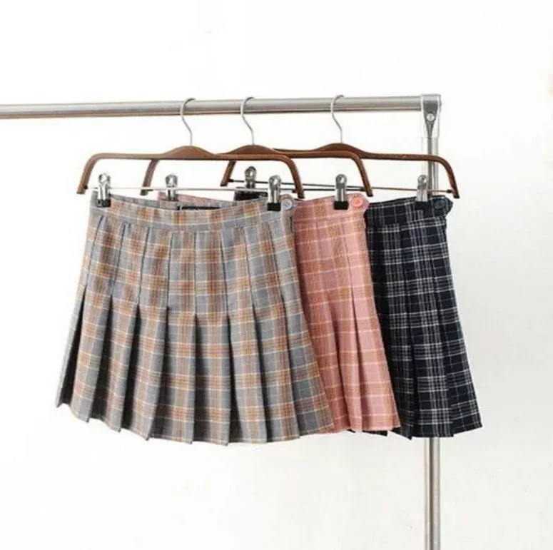 Plaid Cute School Style Pleated Skirt