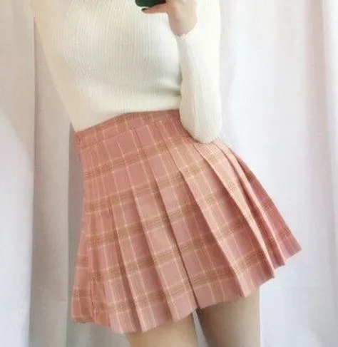 Plaid Cute School Style Pleated Skirt