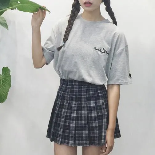 Plaid Cute School Style Pleated Skirt