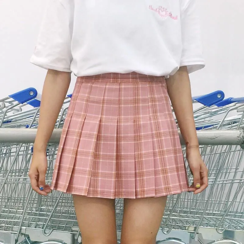 Plaid Cute School Style Pleated Skirt