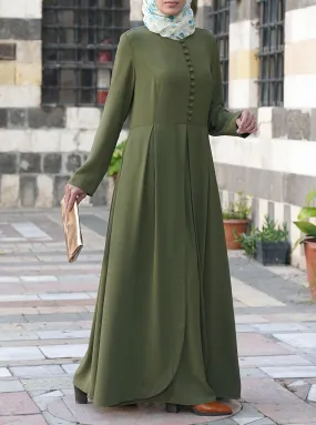 Pleated Double Layered Abaya