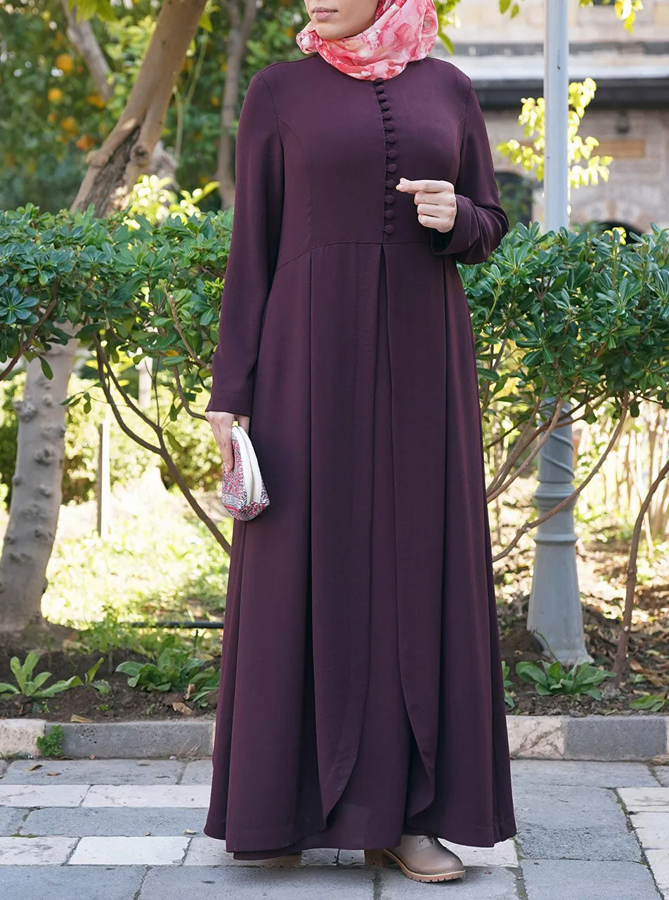 Pleated Double Layered Abaya