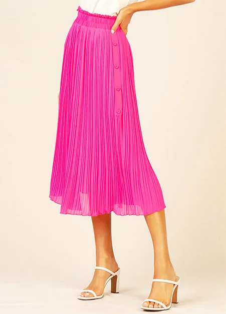 Pleated Hot Pink Skirt