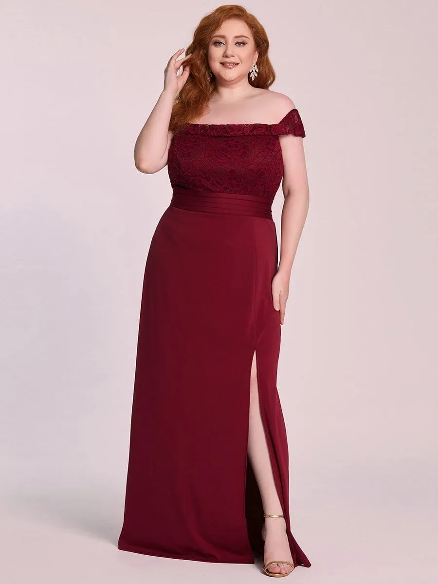 Plus Size Sleeveless Floor-Length Formal Evening Dress