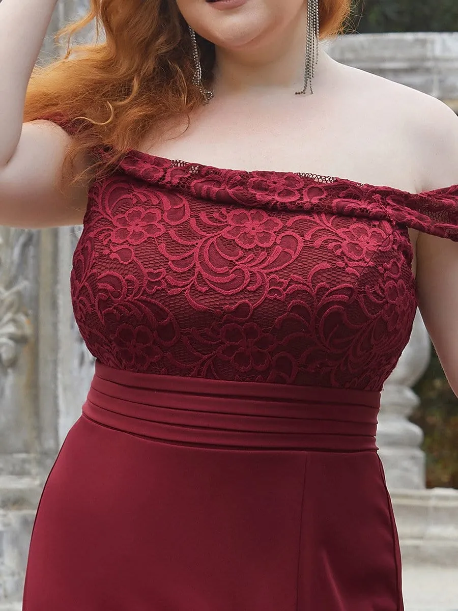 Plus Size Sleeveless Floor-Length Formal Evening Dress