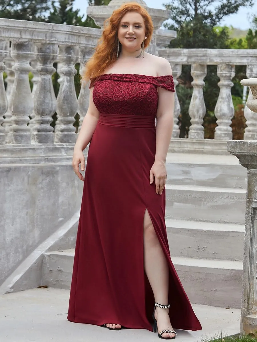 Plus Size Sleeveless Floor-Length Formal Evening Dress