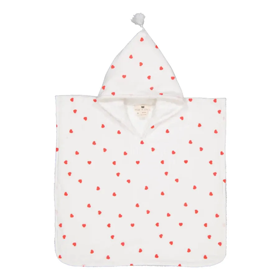 Poncho Suzon coeur rouge 1-3 ans