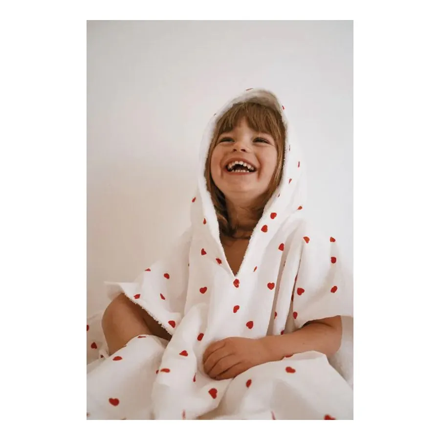 Poncho Suzon coeur rouge 1-3 ans