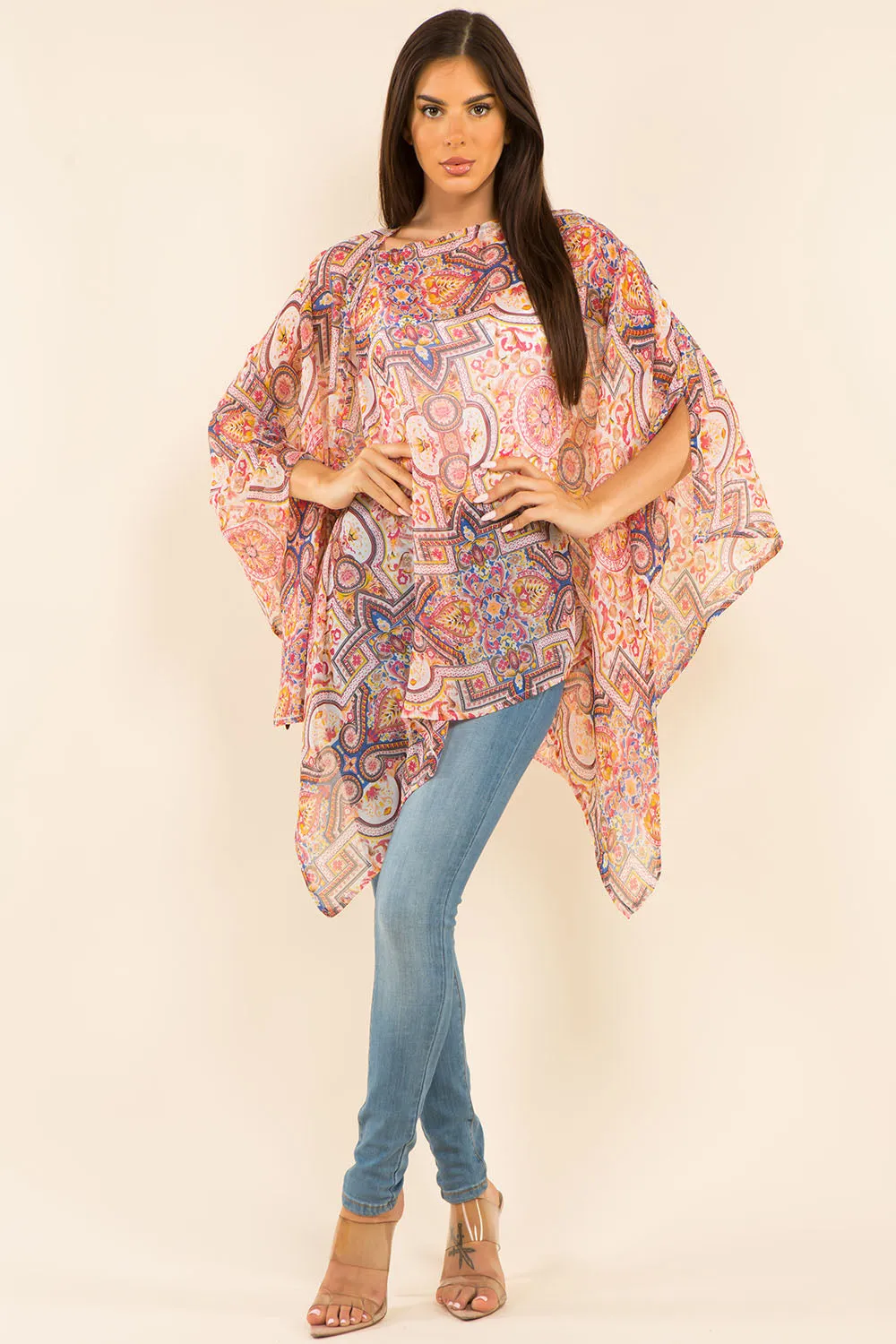 PP-3765 multi design poncho