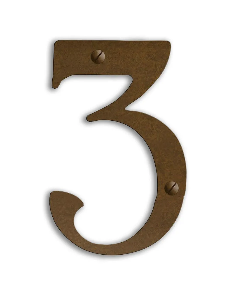 Prairie Solid Brass House Numbers - 6"