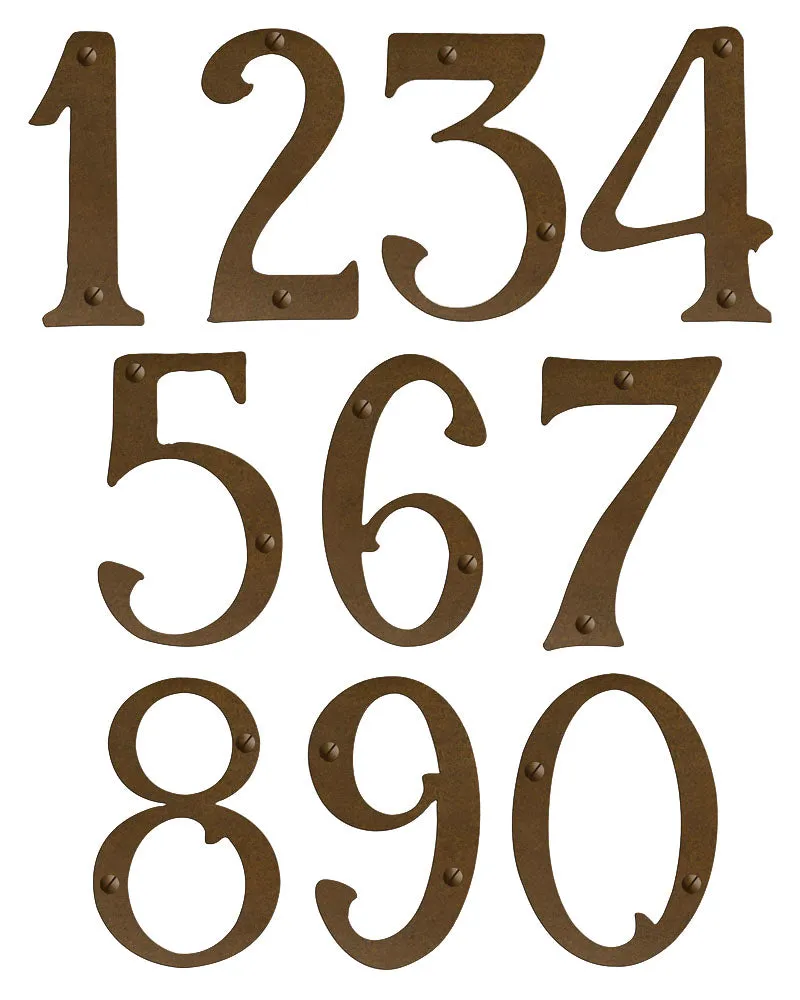 Prairie Solid Brass House Numbers - 6"