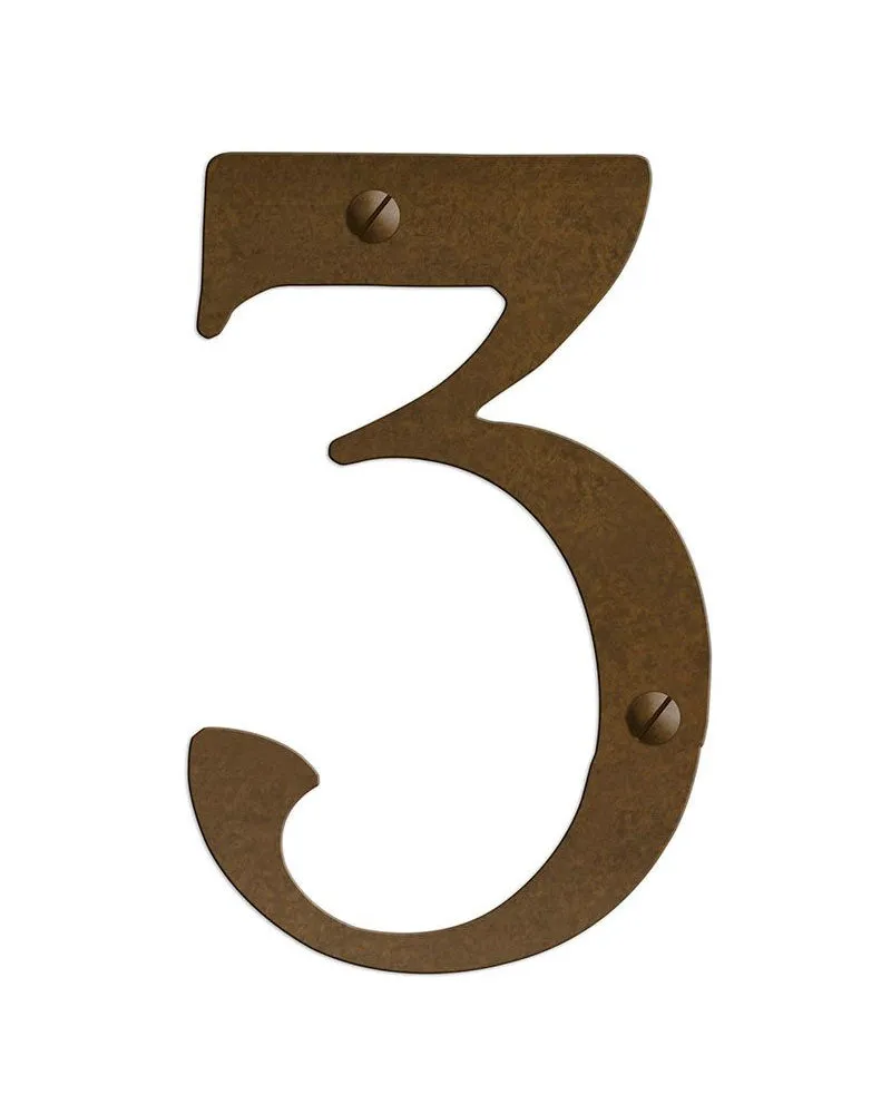 Prairie Solid Brass House Numbers - 6"