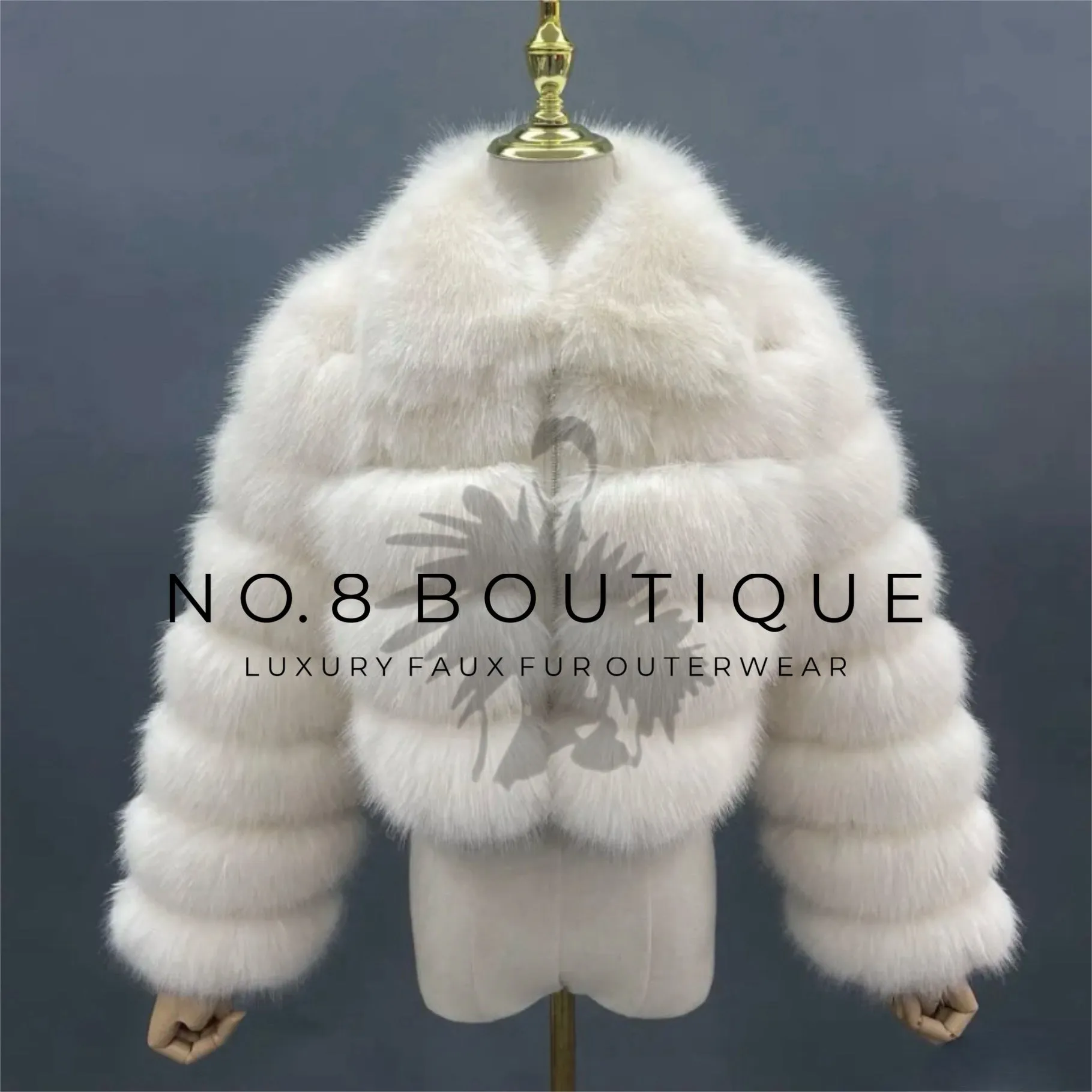 Premium Faux Fur Cropped Collar Jacket