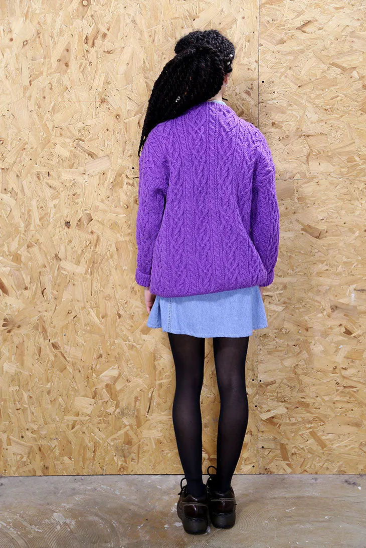 Purple Cable Knit Jumper