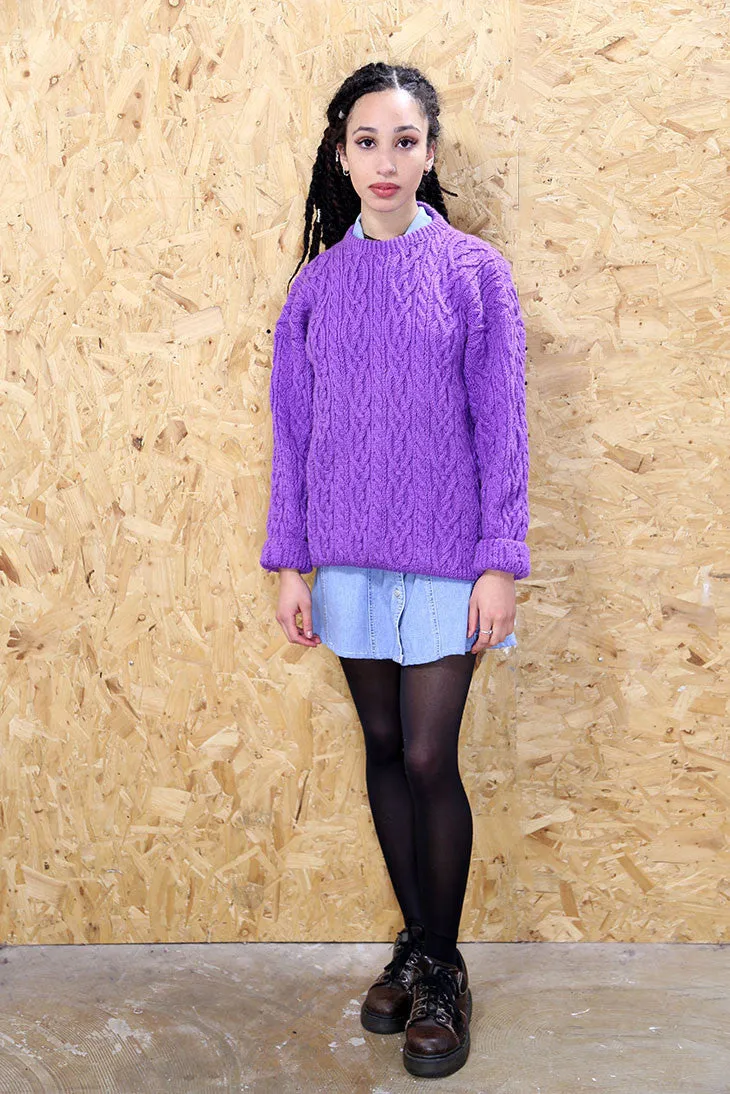 Purple Cable Knit Jumper