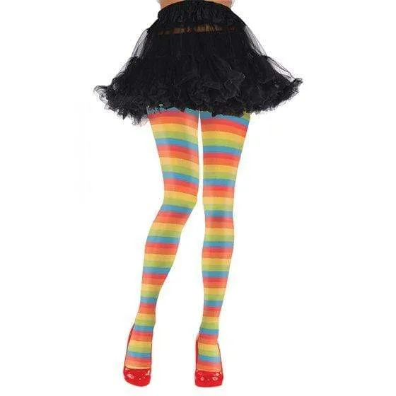 Rainbow Rainbow Striped Clown Tights Each