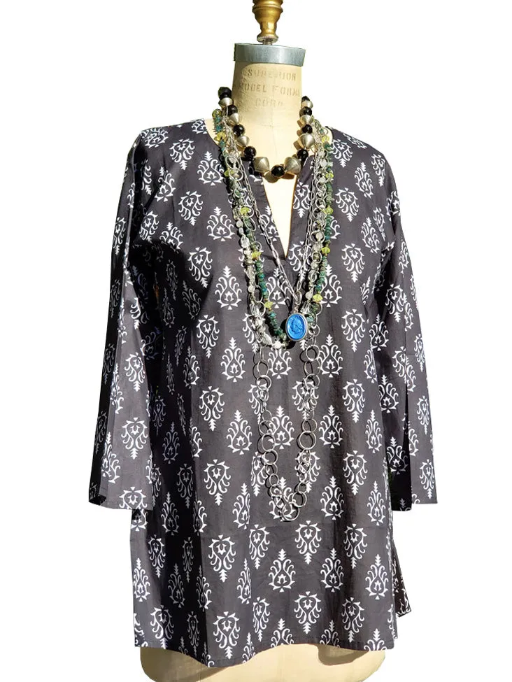 Raja Cotton Tunic Arabia Black