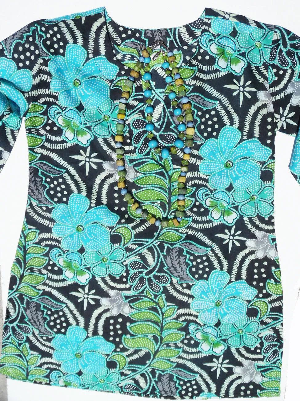 Raja Cotton Tunic Caribe on Black