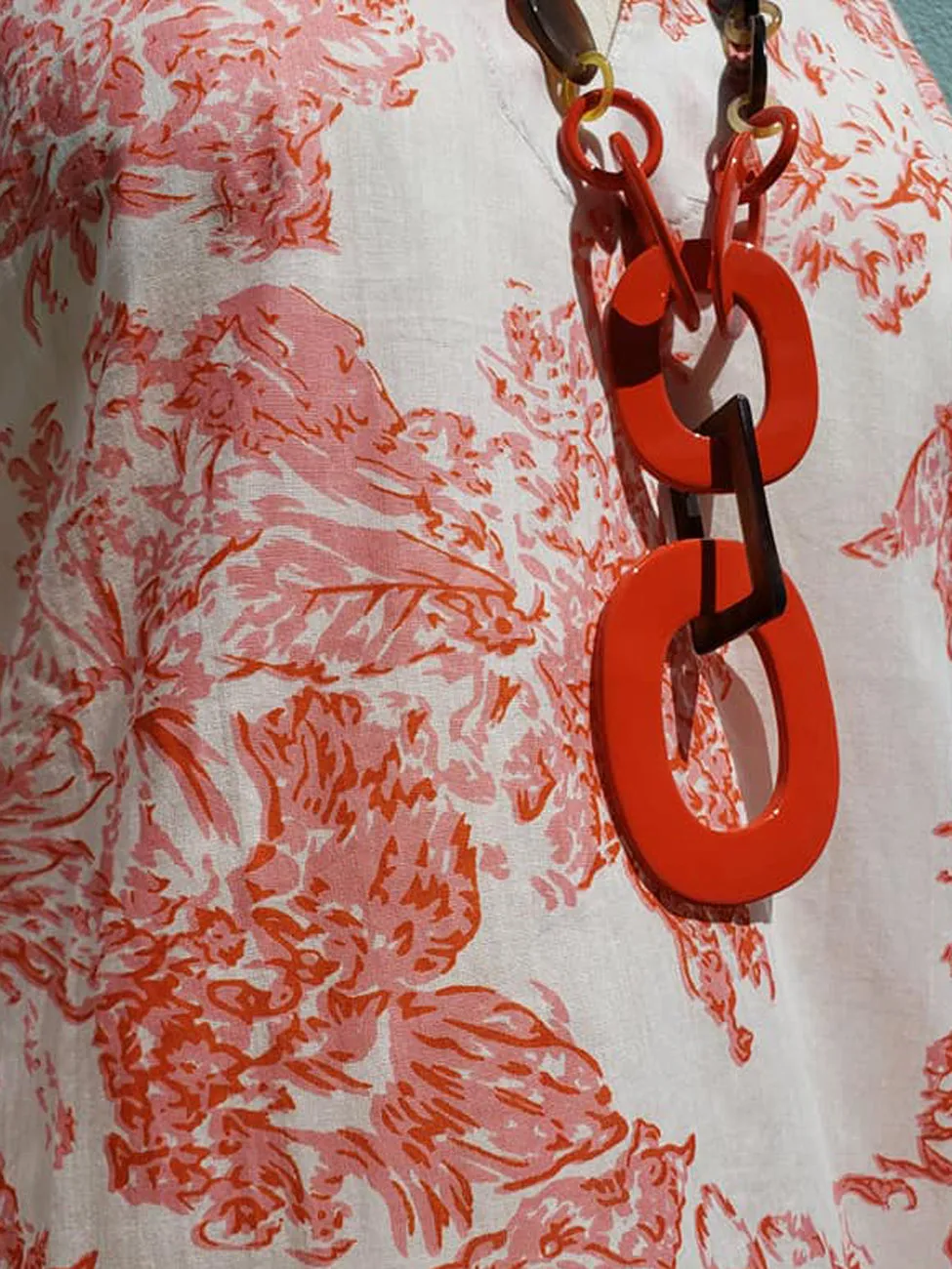 Raja Cotton Tunic Coral Toile