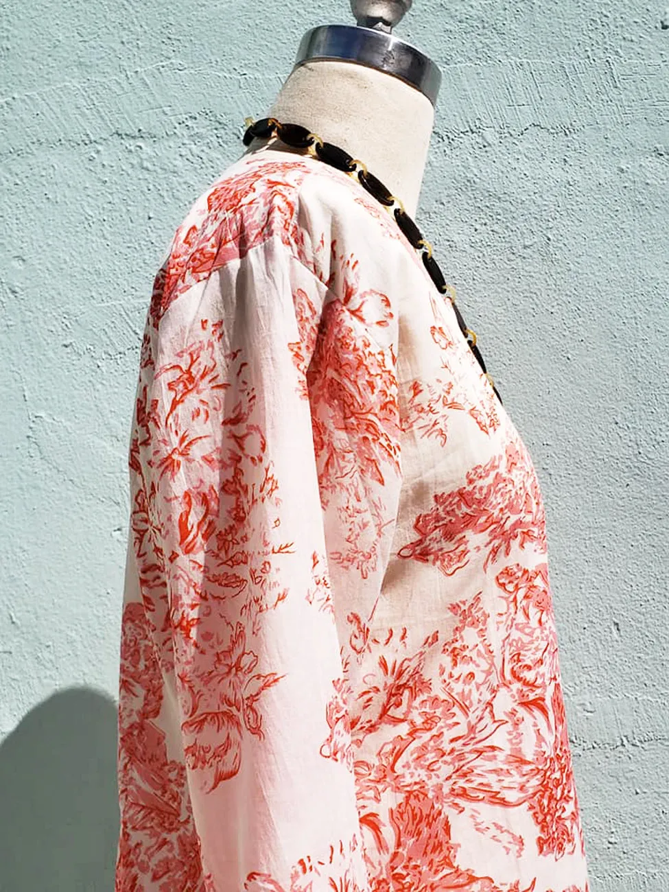 Raja Cotton Tunic Coral Toile