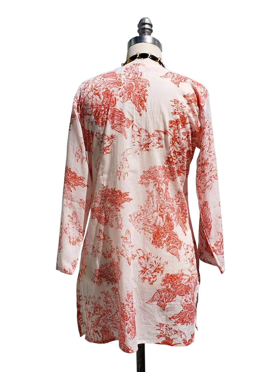 Raja Cotton Tunic Coral Toile