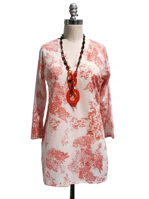 Raja Cotton Tunic Coral Toile