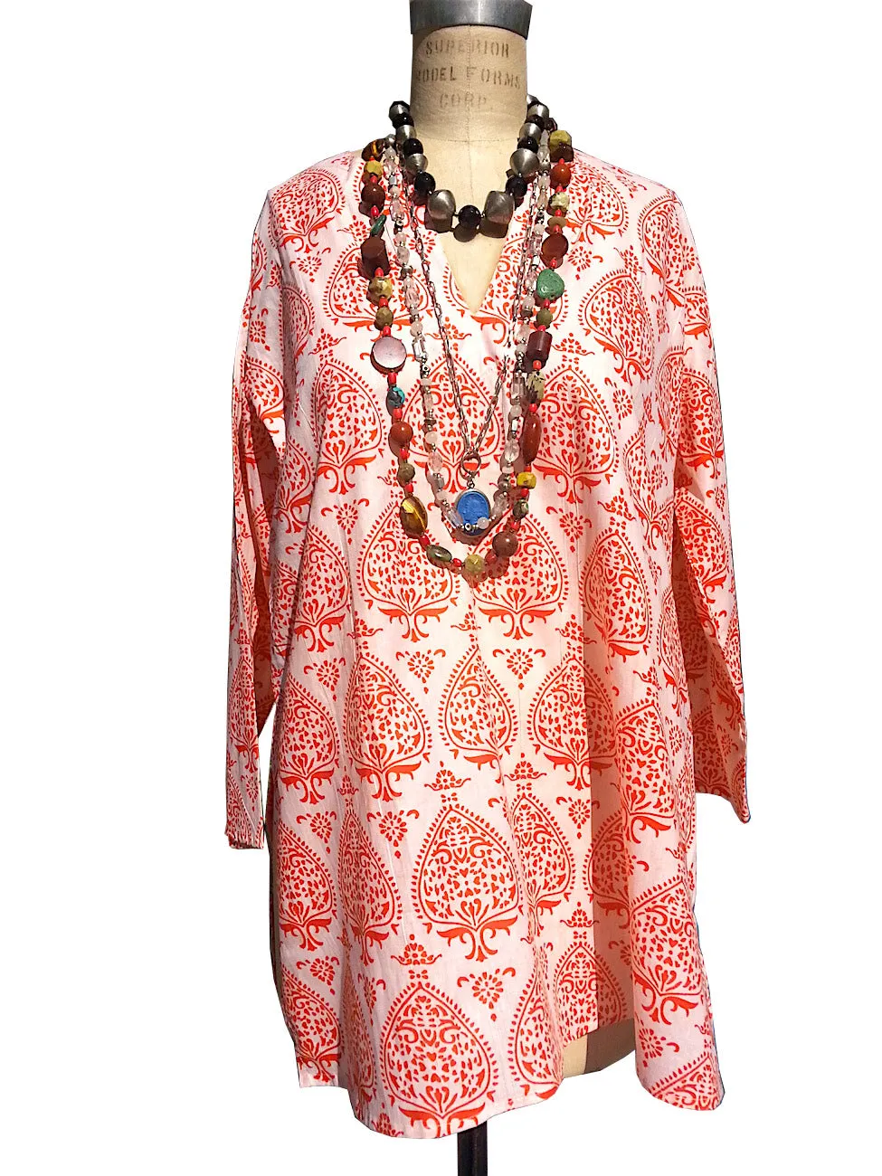 Raja Cotton Tunic Orange Fan