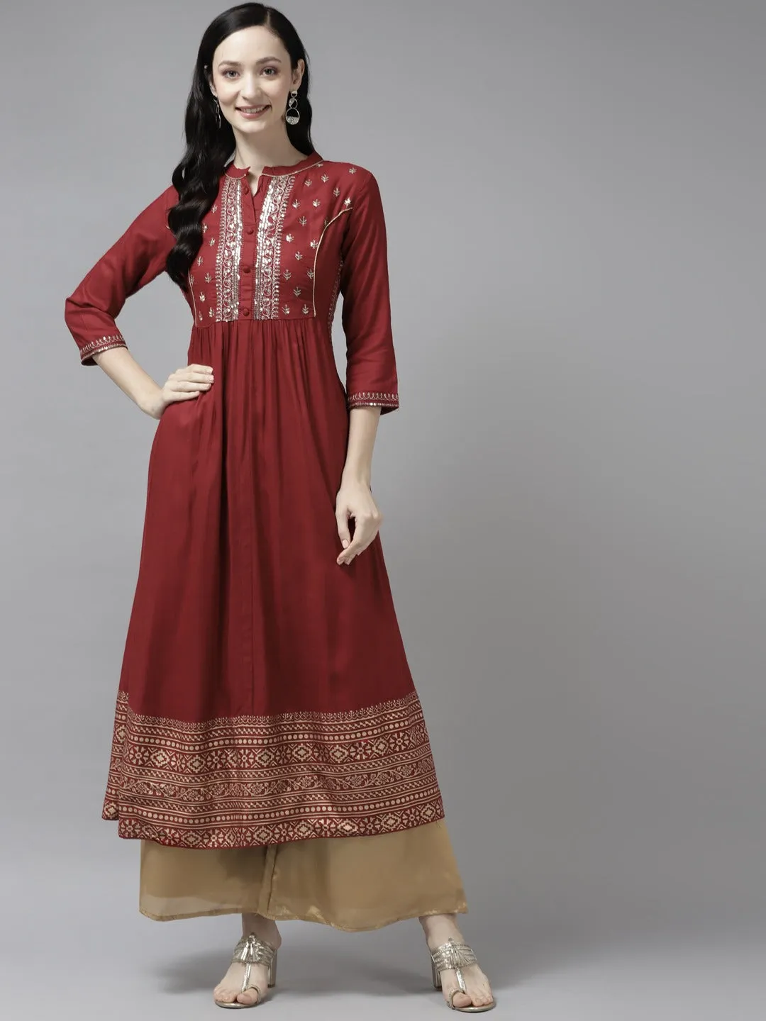 Red Sequins Kurta