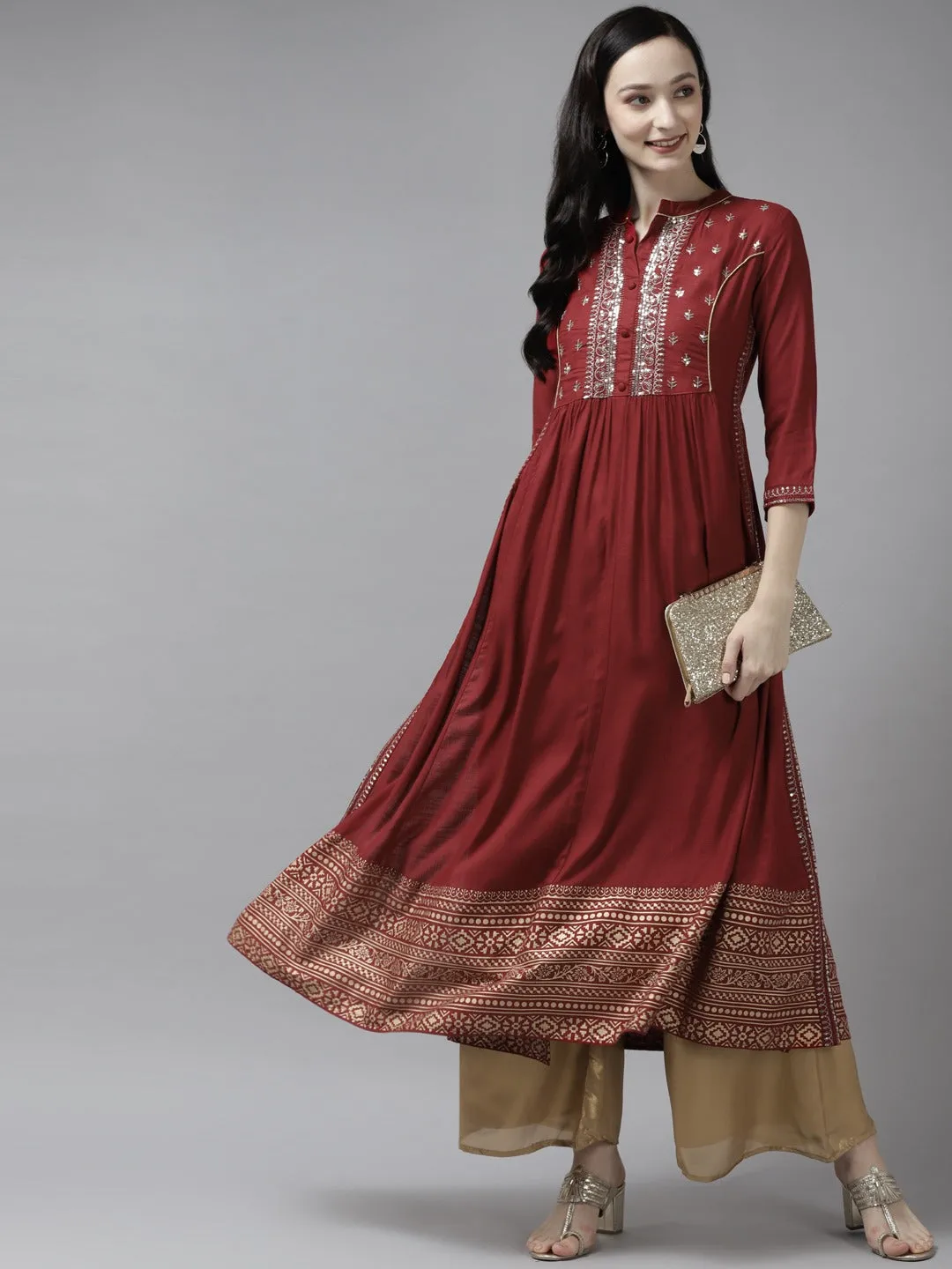 Red Sequins Kurta