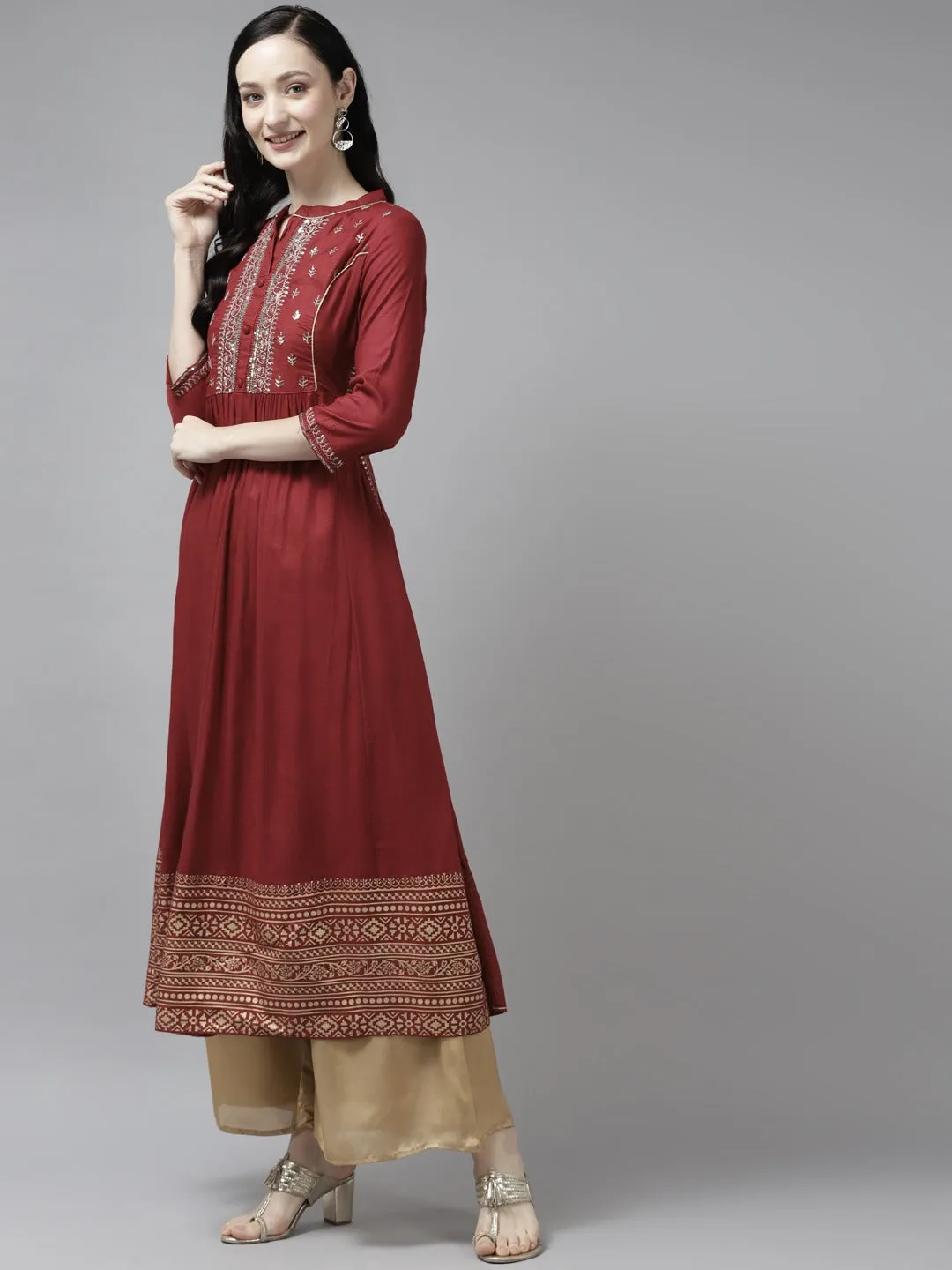 Red Sequins Kurta