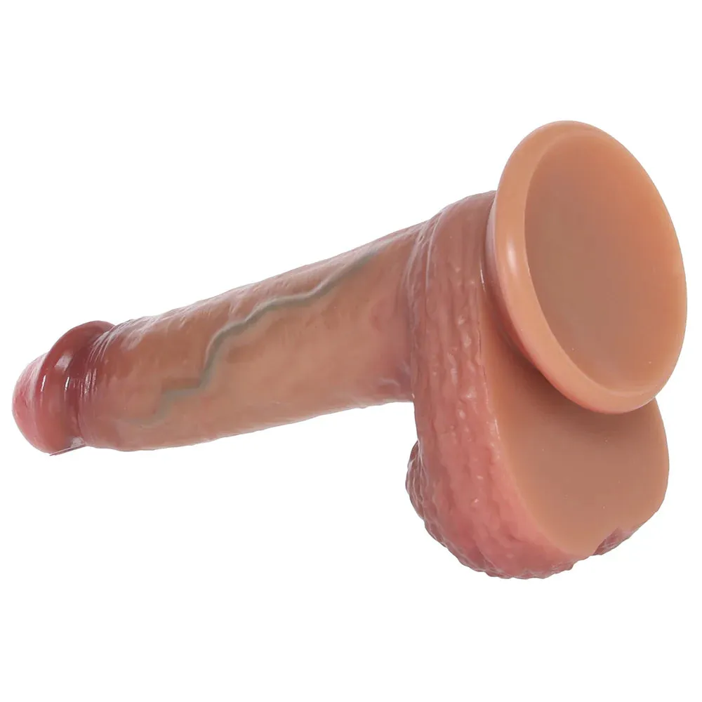 Renaissance Raphael Silicone Sliding Foreskin Dildo with Squeezable Balls