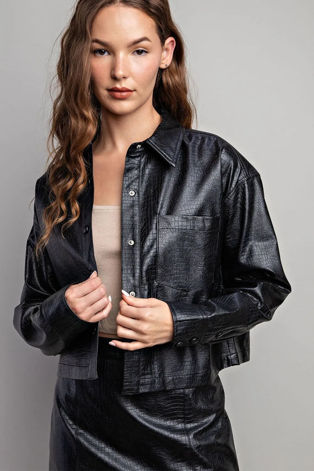 Reputation Cropped Leather Jacket