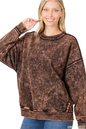 Rust Mineral Wash Sweatshirt