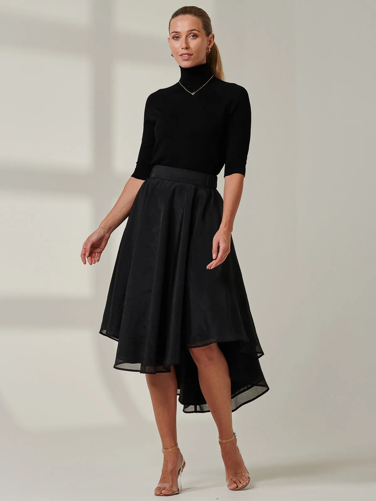 Sample Sale - Plain Fit & Flare Skirt, Black