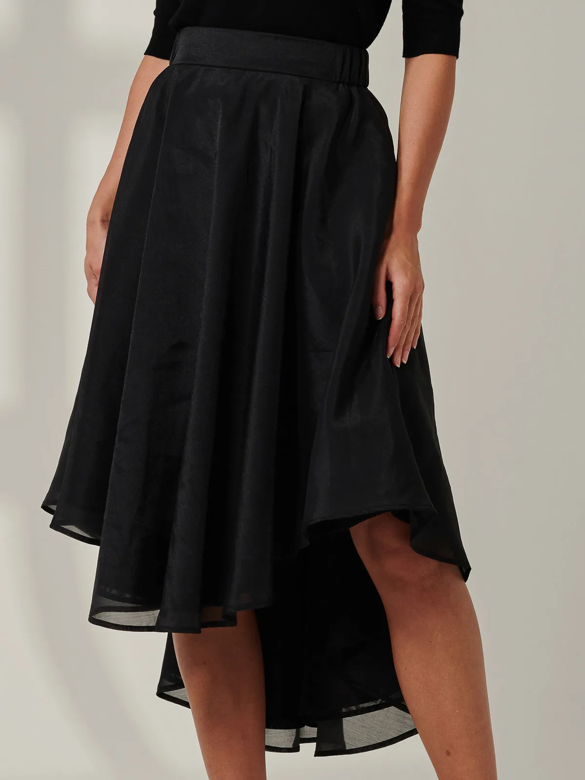 Sample Sale - Plain Fit & Flare Skirt, Black