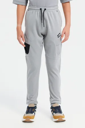 Senior Boys Grey Cargo Active Pants